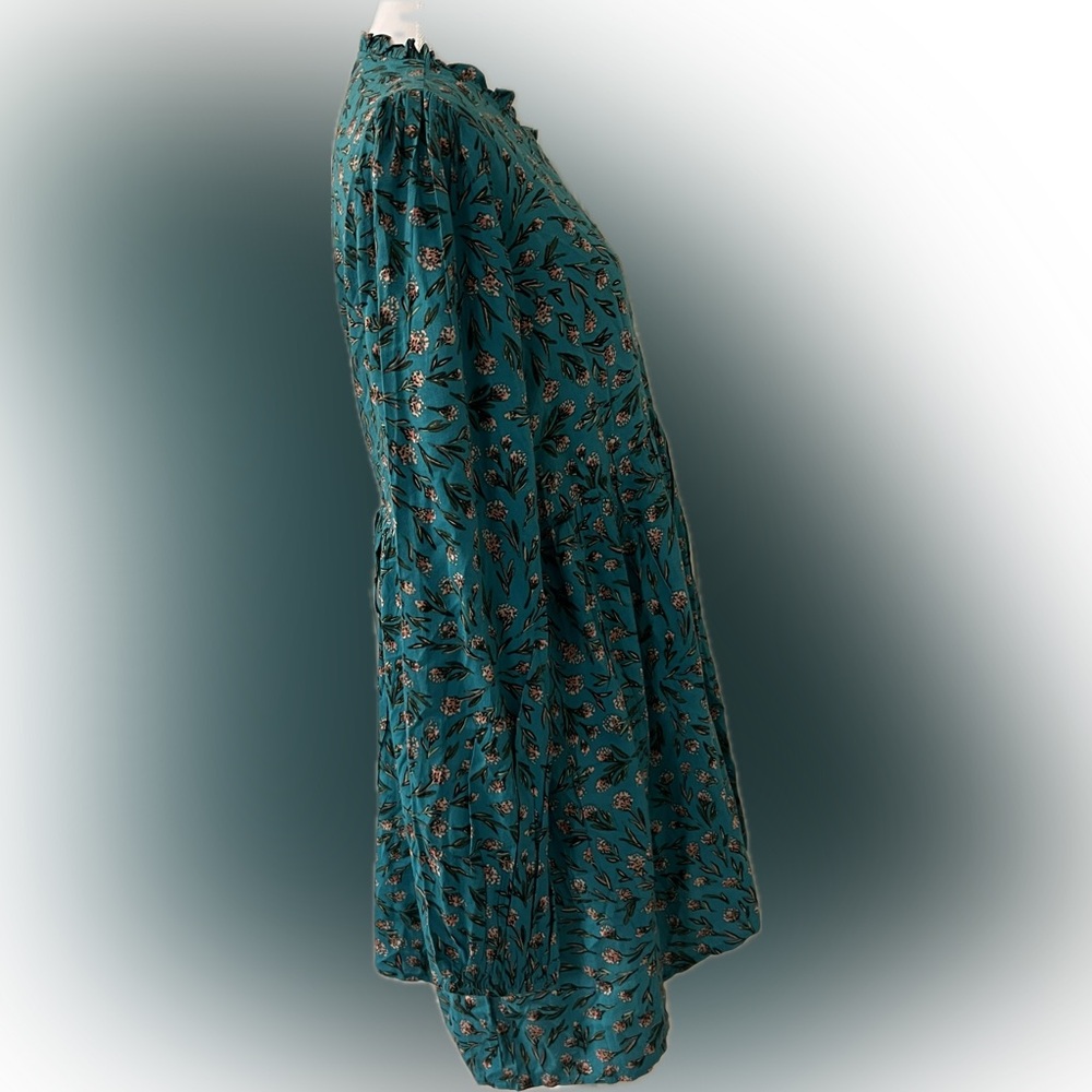 XIX Palms Teal Floral Flowy Puffy Sleeve Boho Dress Medium‎ - Picture 6 of 12